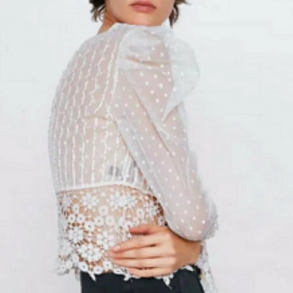 Zara dotted mesh top
